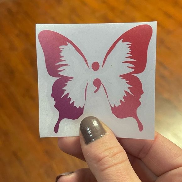 Ombre Semicolon Butterfly Vinyl Decal - Picture 5 of 10